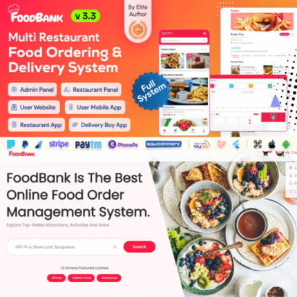 FoodBank Multi Restaurant - Food Delivery App | Restaurant App with Admin & Restaurant Panel - Codecanyon Code Script bundlefav.com