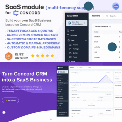 SaaS module for Concord - Transform your CRM into a Powerful Multi-Tenancy Solution - Codecanyon Addons module bundlefav.com